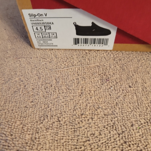 Vans Kids Slip-On Shoes Black/Black Infant/Toddler 4.5 NWT - Picture 4 of 12